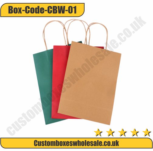 Coloured Paper Bags With Handles Kraft Paper Shopping Bags